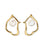 Formation Earrings in Pearl. Gold-plated brass abstract shape earrings with hanging freshwater pearl drops.