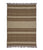  Large Portuguese Rug. Dark tan and cream striped wool rug with fringe at ends.