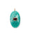 Amazonite & Rhodolite Garnet 14k Gold Necklace Charm. Large oval amazonite with gold bale, inlaid with large oval garnet
