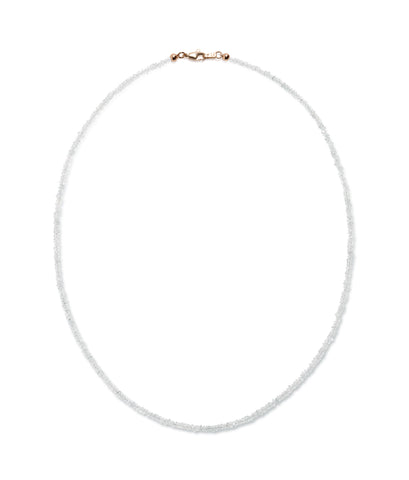 Tiny Beaded 14k Gold Necklace in Light Aquamarine