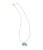 Tiny light aqua beaded necklace with heart and semiprecious charm