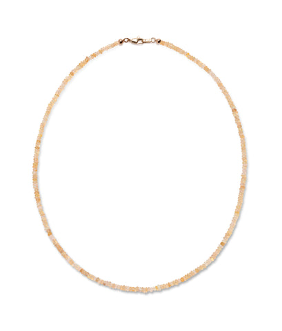 Tiny Beaded 14k Gold Necklace in Opal