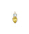 Sky Blue Topaz & Lemon Quartz Teardrop 14k Gold Necklace Charm. Faceted blue topaz rectangle and yellow-green quartz drop