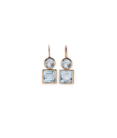 14k Gold Pastille Earrings in Sky Blue Topaz | Lizzie Fortunato