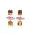 14k Gold Amber & Pink Opal Earrings. Statement earrings with amber, pink opal and amber linked shapes