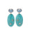 14k Gold, Aquamarine & Amazonite Earrings. Large statement pair with aquamarine tops, amazonite drops, blue topaz inlay.