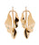 Gold Breeze Earrings. Large gold-plated abstract leaf shapes inset with blue topaz, emerald and lemon quartz stones