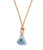 Close-up of triangular blue amazonite pendant inlaid with faceted citrine stone on the Water's Edge Necklace.