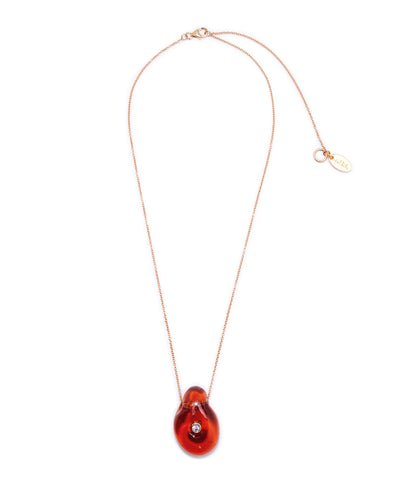 Muse Pendant Necklace in Amber Brown