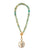 Mood Necklace in Amazonite with Mother-of-Pearl pendant.