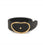 Wide Georgia Belt in Black. Thick black leather belt with gold-plated kidney-shaped buckle.