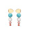 Pego Earrings. With gold-plated teardrop tops and graduated beads in amazonite, pearl, pink opal, and spiny oyster.