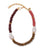 Tavira Necklace in Lichen. Color-blocked glass Ashanti beads in burgundy, dark tan and pink, with pearl accents.
