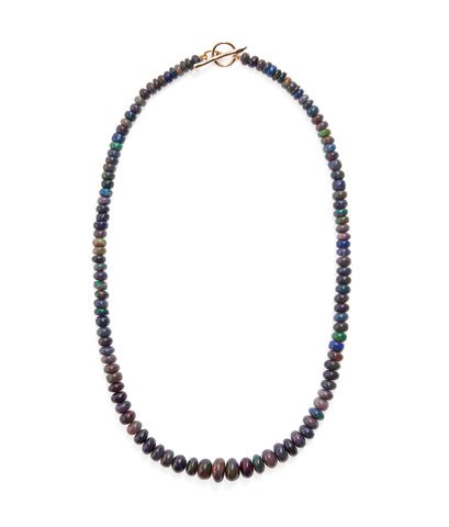 Black Opal & 14k Gold Necklace