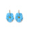 New Bloom Earrings in Cerulean. In gold-plated brass with carved imitation turquoise flowers, set with peridot stones.