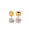 Meteor Shower Earrings. With gold coin-shaped tops and hanging clear crystal clusters. 