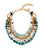 Catalonia Necklace. Multi-strand necklace with gold chain and beads in aquamarine, pearl, tiger's eye, apatite, opal. 