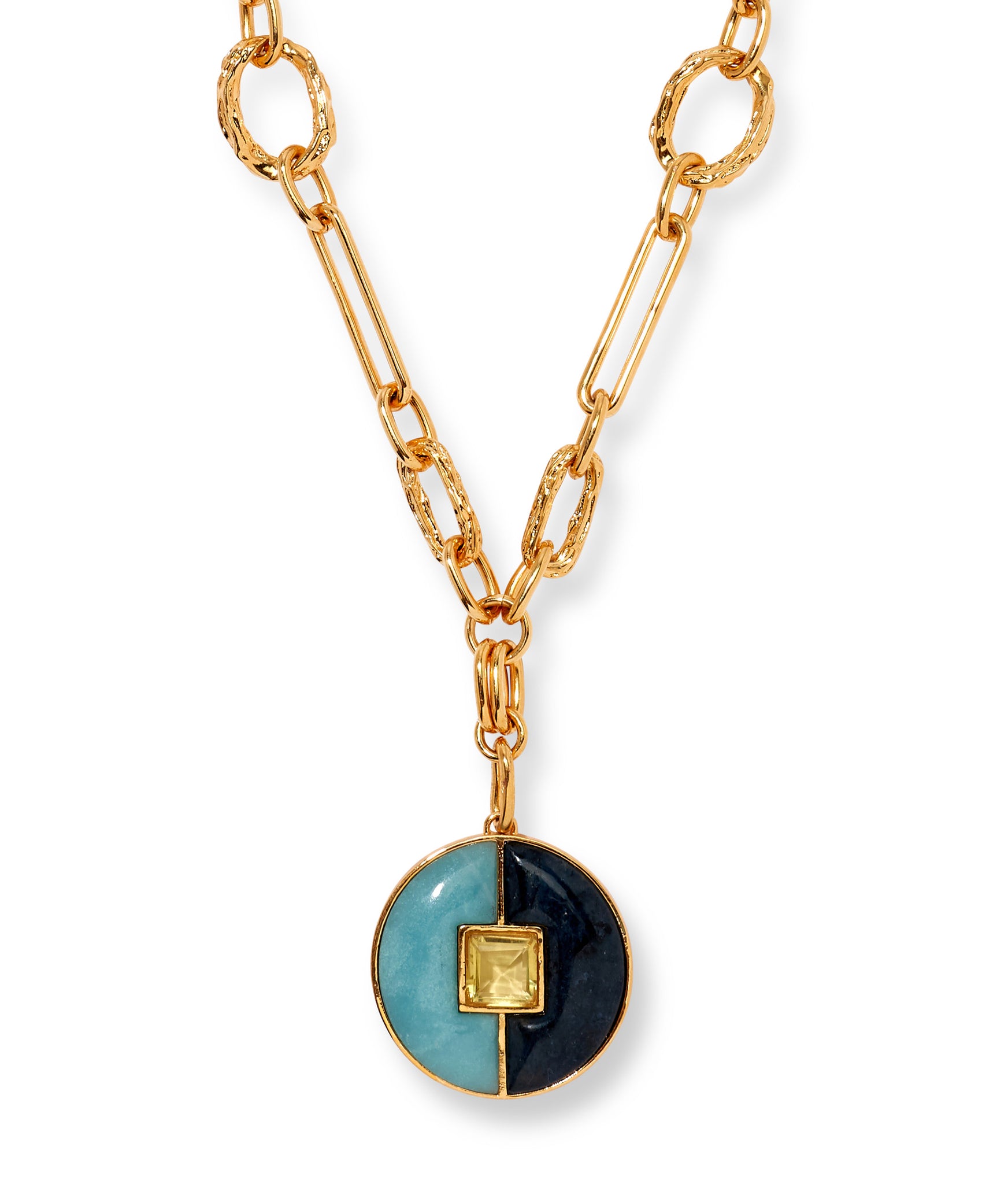 Porto Medallion Necklace in Blue Jasmine | Lizzie Fortunato | Lizzie ...