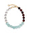 Glacier Bay Necklace. Color-blocked collar of crystal, rough-cut aqua quartz nuggets, and tiger's eye beads.