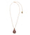 Muse Pendant Necklace in Sandstone. Thin gold chain with putty color abstract glass teardrop pendant inset with opal.