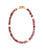 Mood Necklace in Strawberry Quartz. Strawberry Quartz necklace with assorted pearls, gold plated brass, toggle closure.
