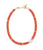 Painted Coast Necklace in Spice. Single strand of interlocking wavy glass beads in red and orange with pearl accents.