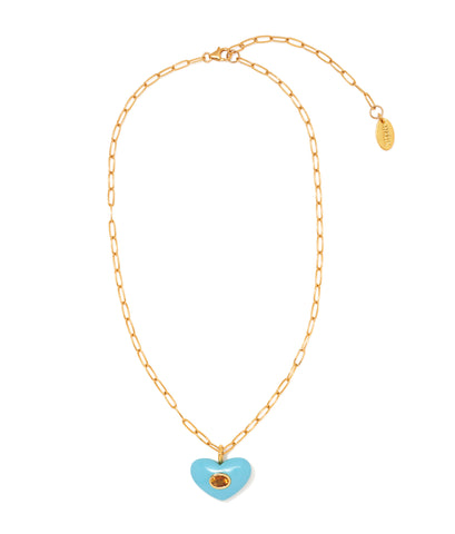 Martina Heart Necklace in Turquoise