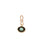 Hope Charm. Black agate oval charm with amazonite inlay, with gold-plated s-hook.