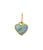 Heart Pendant in Ocean. Large charm with amazonite and angelite heart set in gold-plated brass, with s-hook.