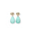 14k Gold Drop Earrings in Green Amethyst & Amazonite