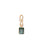Candyland Charm in Teal. Gold-plated s-hook with rectangular faceted blue-green crystal charm.