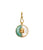 Porto Pendant in New Wave. Round gold-plated pendant with amazonite, mother-of-pearl and faceted citrine inlay.