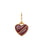 Heart Pendant in First Love. Large charm with bisected strawberry quartz heart set in gold-plated brass, with s-hook.