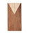 Brass Inlay Cheese Board. Rectangular grained wood board with lighter wood triangle detail and thin brass stripe inlay.
