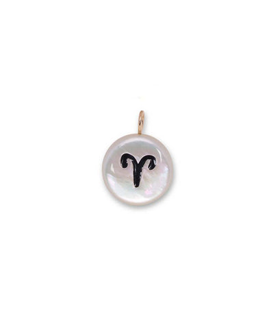 14k Gold Star Sign Charm in Aries