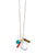 Close-up of 14K Gold Paperclip Chain Necklace with assorted colorful semiprecious Mood Necklace Charms attached.