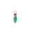 Tourmaline & Emerald 14k Gold Earring Charm. Faceted round pink tourmaline and emerald teardrop with gold bezels