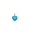 Puff Turquoise Heart 14K Necklace Charm. Small aqua heart with gold ring.