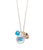 14k Gold Delicate Chain Necklace with Solid 14K Wafer Charm, Star Sign Charm in Aquarius, Puff Turquoise Heart 14k Charm