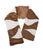 Fur Stole in Mesa. Brown and cream faux fur stole with wave motif.