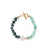 Ray Bracelet in Watermelon. With emerald and chrysoprase semiprecious beads, freshwater pearl, and gold-fill accents.