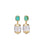 Alternate pair of Canyon Earrings in Clear, with turquoise stone variations. Two of two.