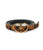 Skinny Georgia Belt In Dark Leopard. Thin calf-hair leather belt in black and brown animal-print, with gold-plated buckle.