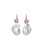 Jasmine Pearl Earrings. With faceted pink amethyst baguette tops and oversized freshwater baroque pearl drops. 