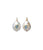 Pearl Pablo Earrings in Blue Topaz. Gold ear wires with freshwater pearl drops inlaid with faceted sky blue topaz stones.
