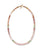 Faceted watermelon tourmaline rondelle beaded necklace with 14k yellow gold toggle and ring closure, variation photo.