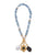 Mood Necklace in Aquamarine with Deep Dive Charm, Nana Pendant in Black Daisy, and Roman candle Charm attached.