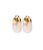 Organic Hoops in Studded Ivory. Earrings with gold-plated tops and ivory colored resin hoops studded with gold.