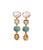 Alt view of Aurora Earrings with varying turquoise stones.