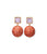 Paradiso Earrings in Terra Cotta. In gold-plated brass with pink amethyst square tops and hanging raffia drops. 